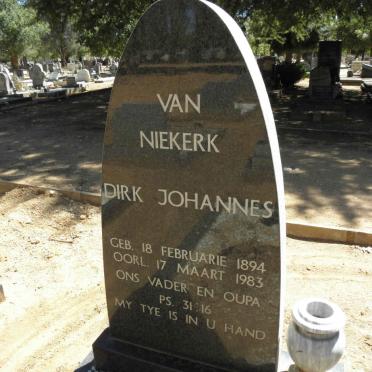NIEKERK Dirk Johannes, van 1894-1983