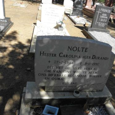 NOLTE Hester Carolina nee DURAND 1934-1992