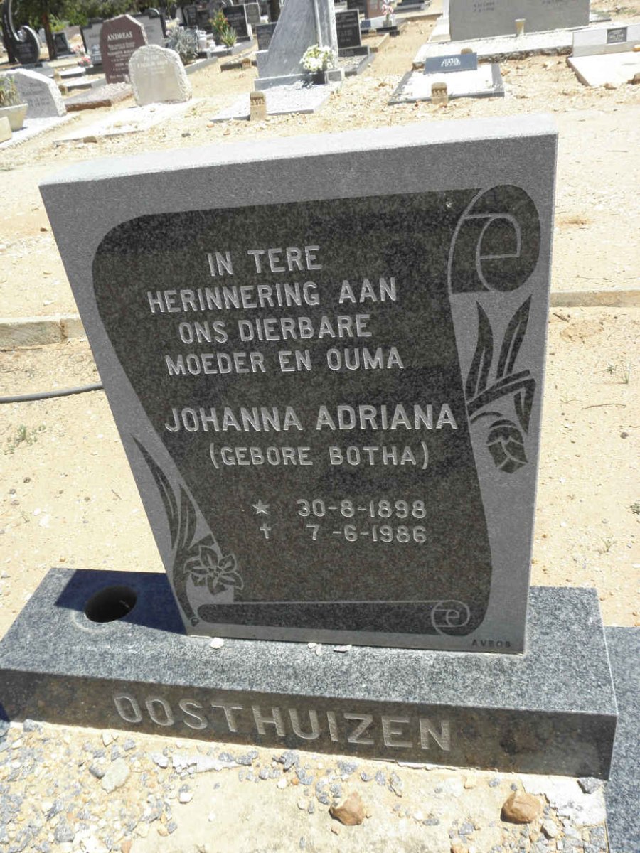 OOSTHUIZEN Johanna Adriana nee BOTHA 1898-1986