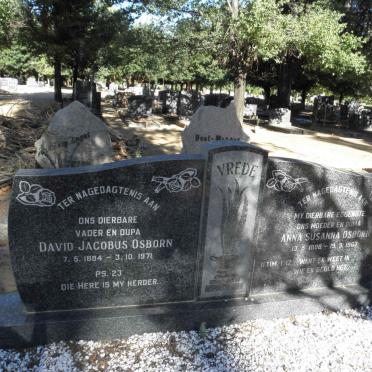 OSBORN David Jacobus 1884-1971 &amp; Anna Susanna 1886-1967 
