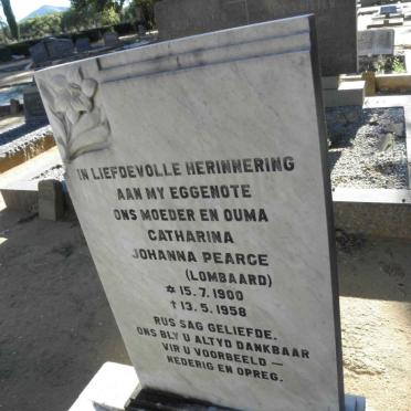 PEARCE Catharina Johanna nee LOMBAARD 1900-1958