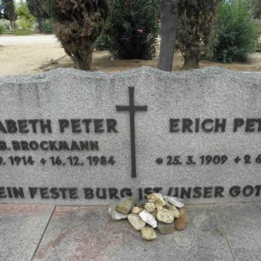 PETER Erich 1909-1985 &amp; Elisabeth BROCKMANN 1914-1984
