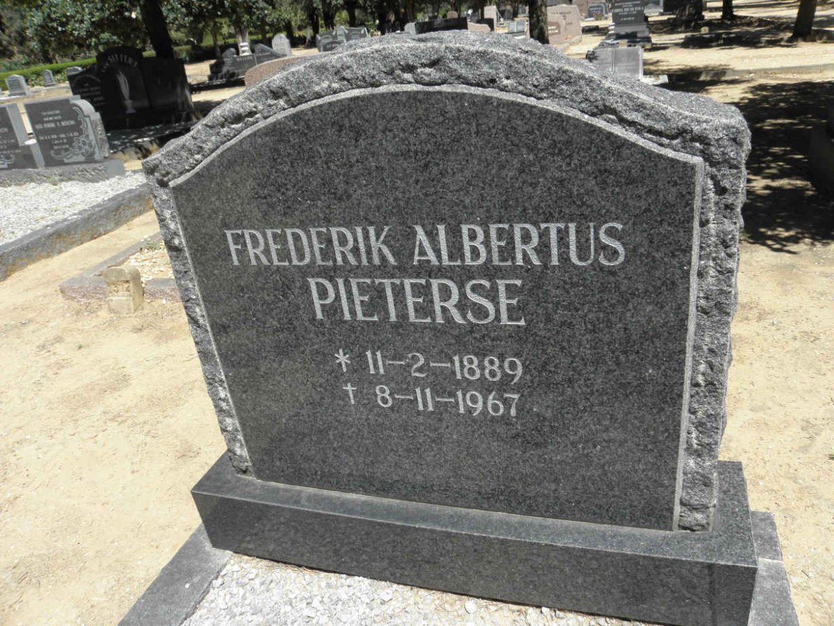 PIETERSE Frederik Albertus 1889-1967