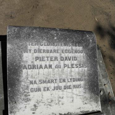 PLESSIS Pieter David Adriaan, du  
