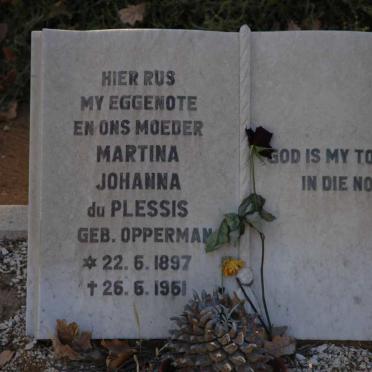 PLESSIS Martina Johanna, du nee OPPPERMAN 1897-1951