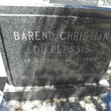 PLESSIS Barend Christian, du 1900-1965