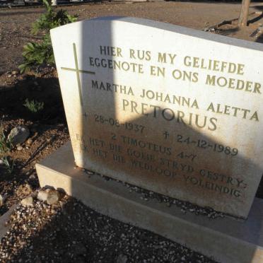 PRETORIUS Martha Johanna Aletta 1937-1989