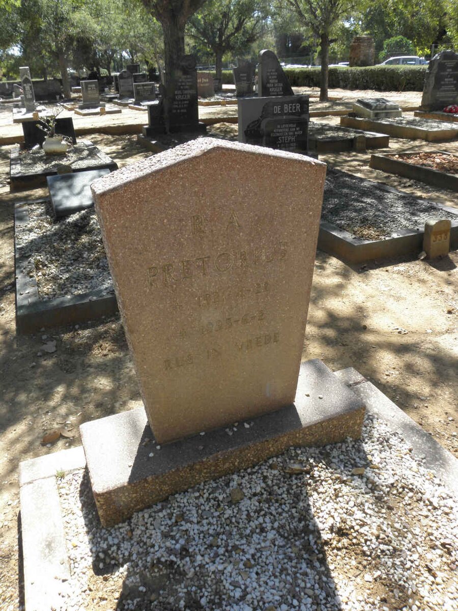PRETORIUS R.A. 1921-1995