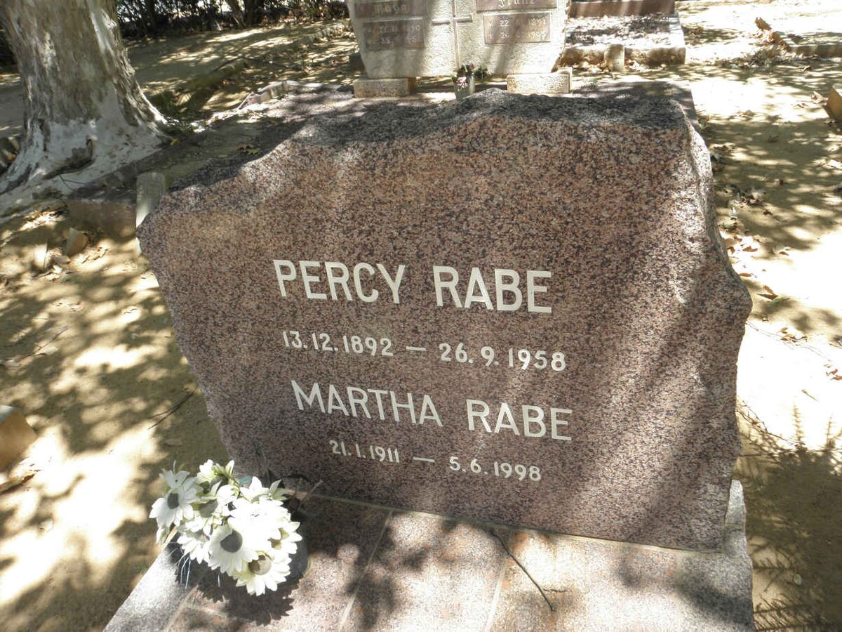 RABE Percy 1892-1958 &amp; Martha 1911-1998