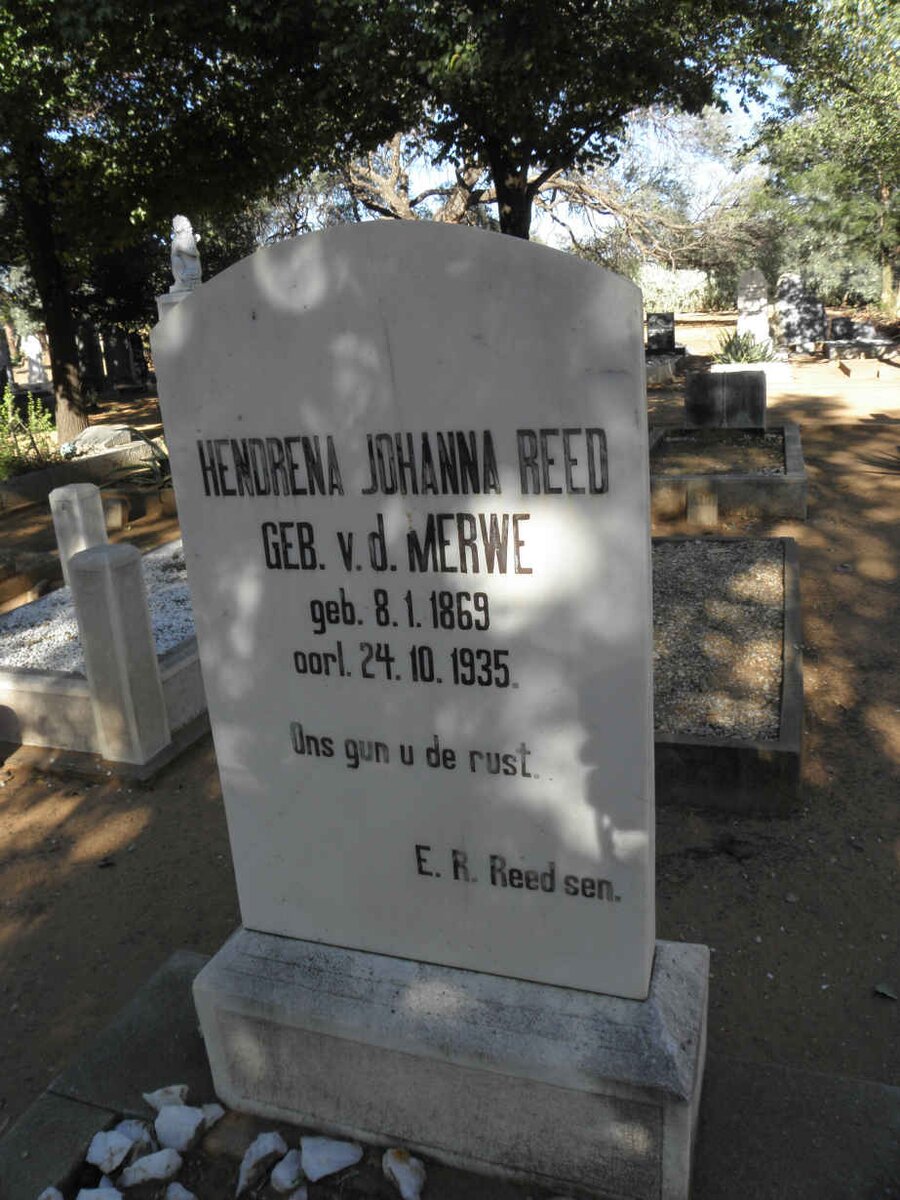 REED Hendrena Johanna nee V.D. MERWE 1869-1935