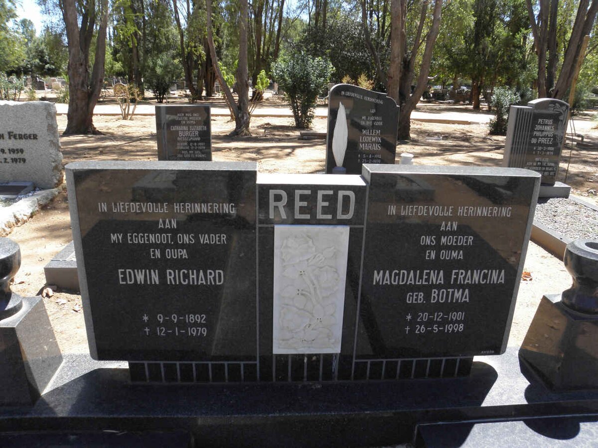 REED Edwin Richard 1892-1979 &amp; Magdalena Francina BOTMA 1901-1998