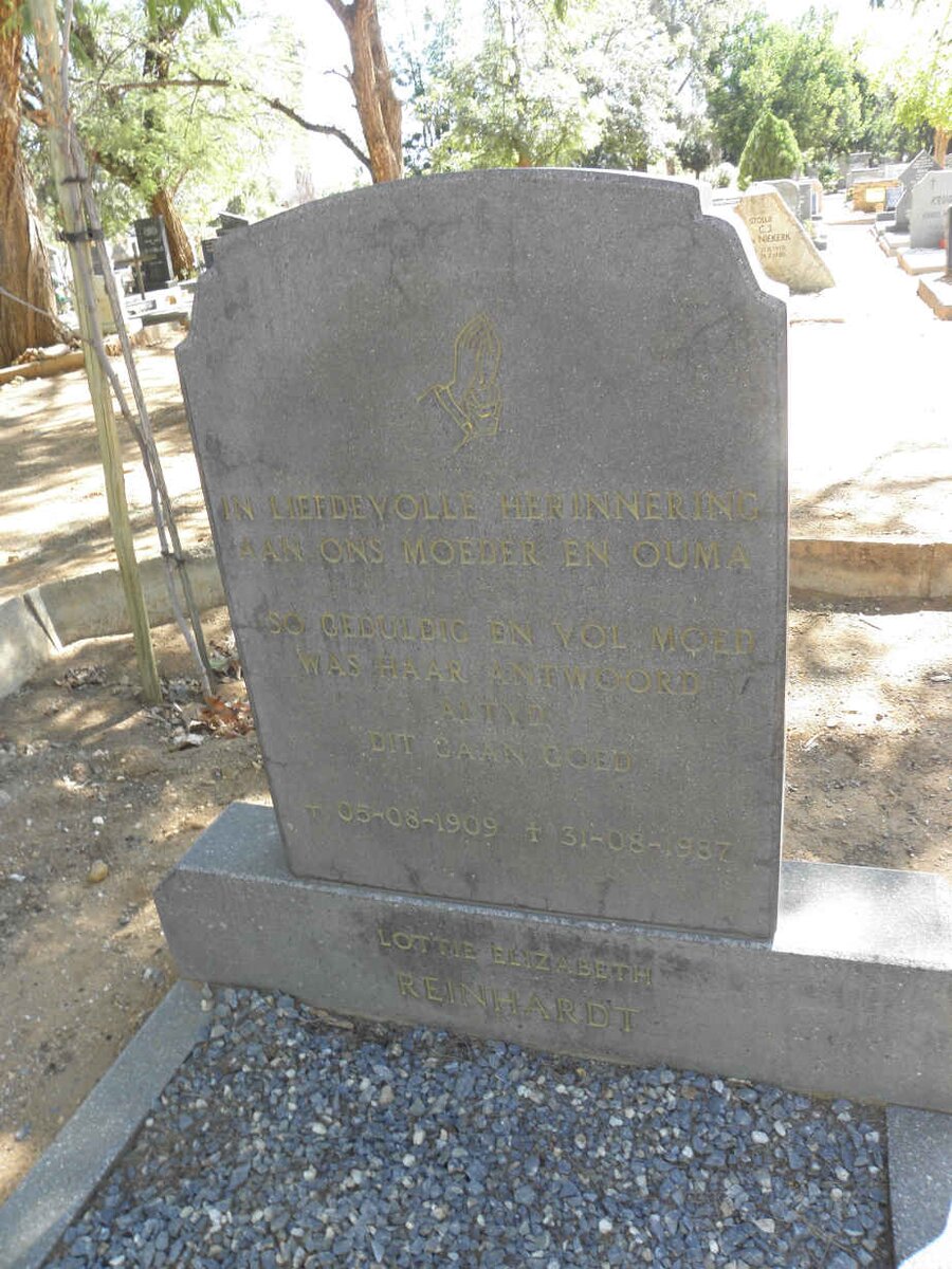 REINHARDT Lottie Elizabeth 1909-1987