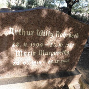 ROHRBECK Arthur Willy 1904-1957 &amp; Maria Margaretha 1914-2002