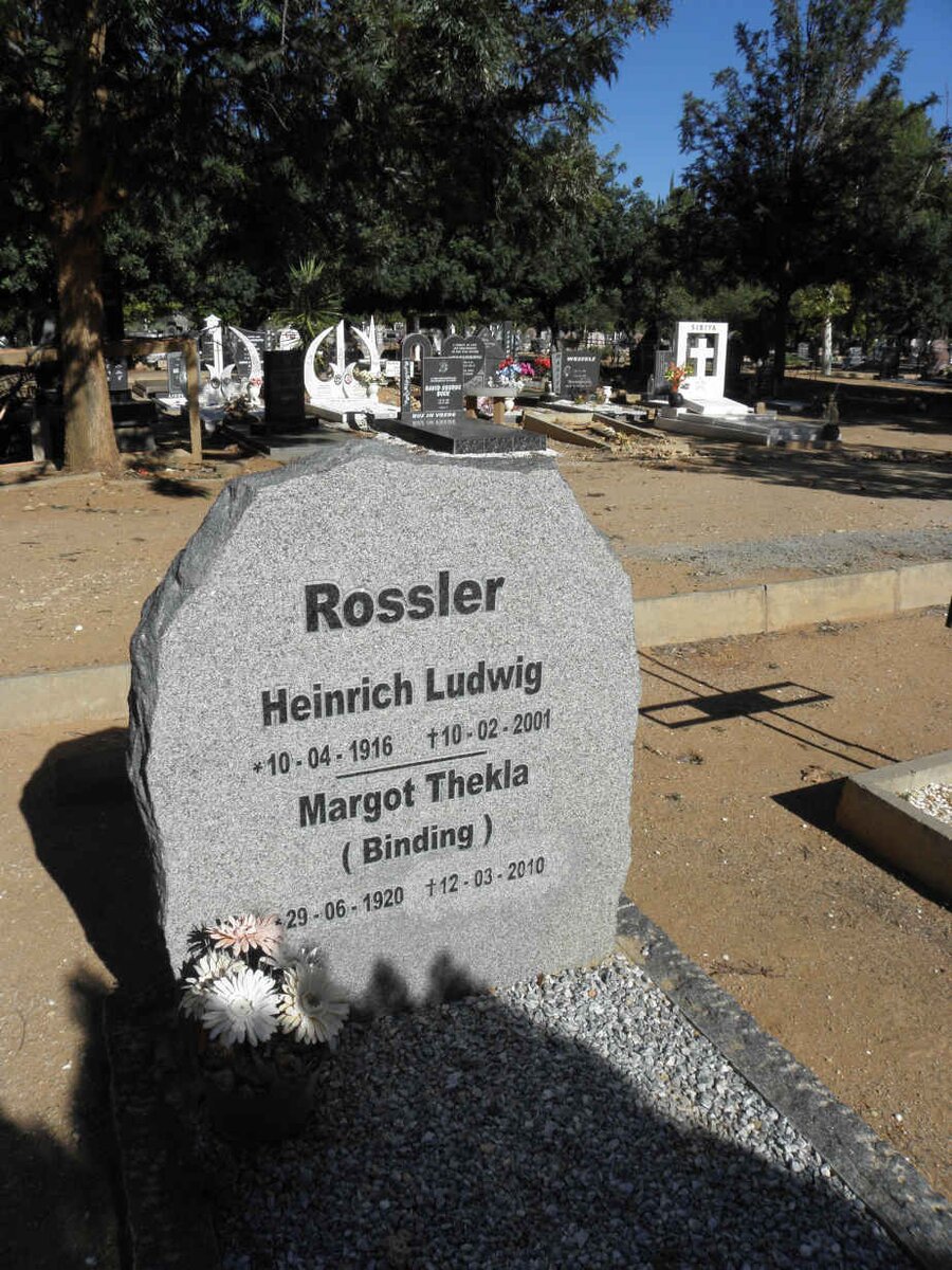 ROSSLER Heinrich Ludwig 1916-2001 &amp; Margot Thekla BINDING 1920-2010