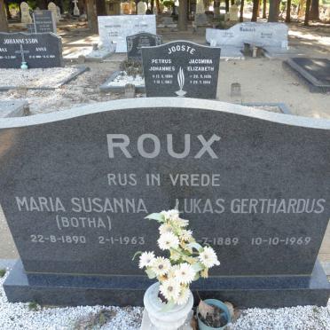 ROUX Lukas Gerthardus 1889-1969 &amp; Maria Susanna BOTHA 1890-1963
