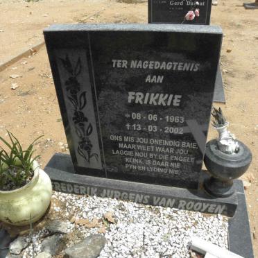 ROOYEN Frederik Jurgens, van 1963-2002