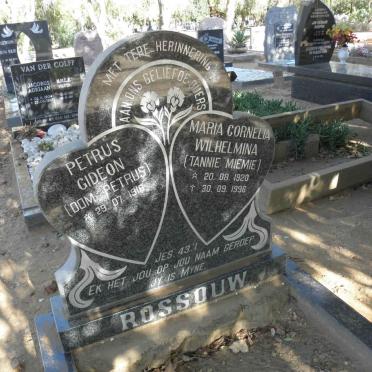 ROSSOUW Petrus Gideon 1916- &amp; Maria Cornelia Wilhelmina 1920-1996