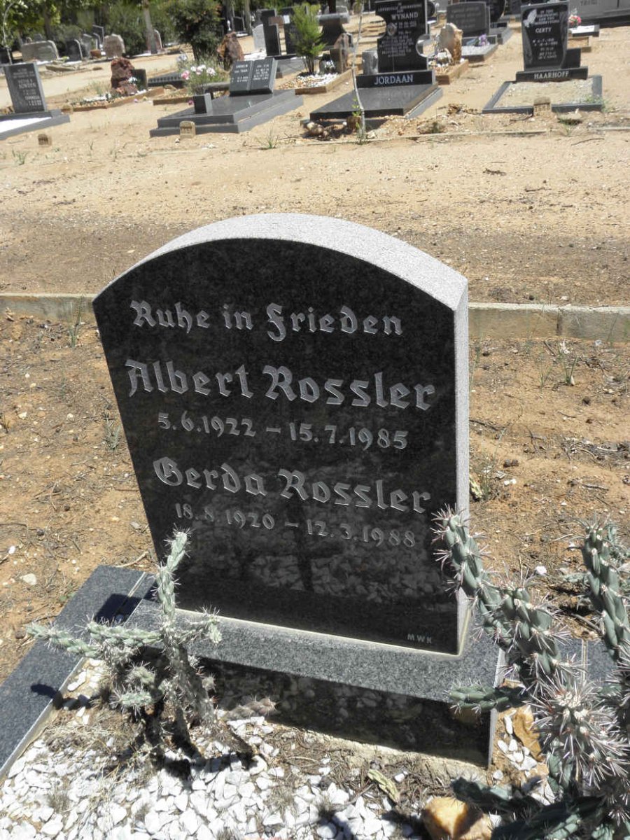 ROSSLER Albert 1922-1981 &amp; Gerda 1920-1988