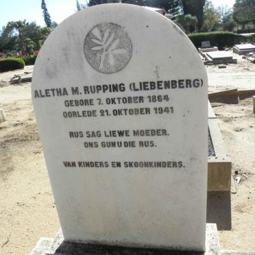 RUPPING Aletta M. nee LIEBENBERG 1864-1941
