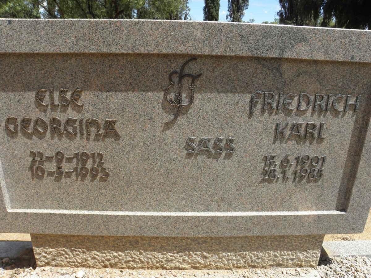 SASS Friedrich Karl 1901-1985 &amp; Else Georgina 1912-1993