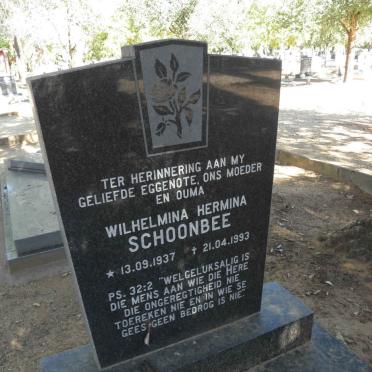 SCHOONBEE Wilhelmina Hermina 1937-1993