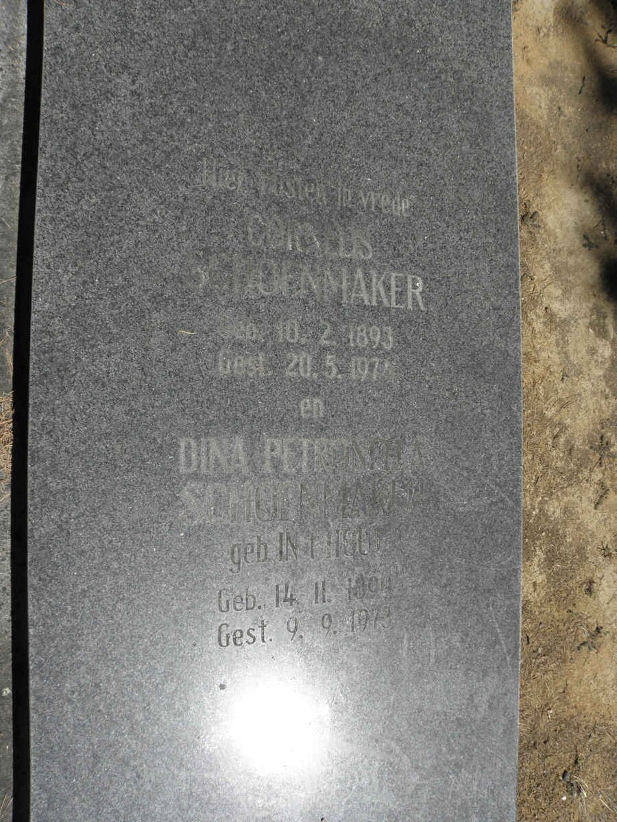 SCHOENMAKER Cornelis 1893-1974 &amp; Dina Petronella 1894-1973