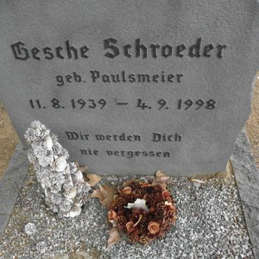SCHROEDER Gesche nee PAULSMEIER 1939-1998