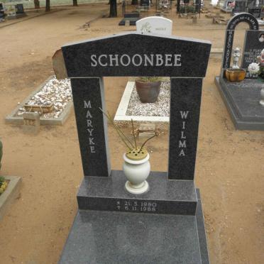 SCHOONBEE Maryke Wilma 1980-1988