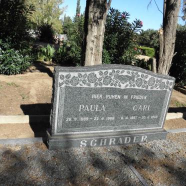 SCHRADER Carl 1887-1968 &amp; Paula 1889-1966