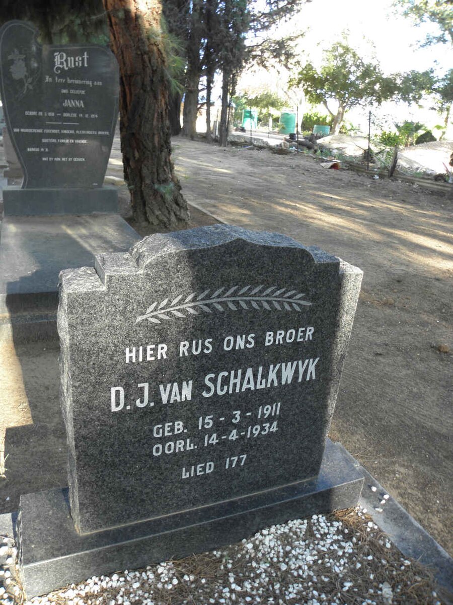 SCHALKWYK D.J., van 1911-1934