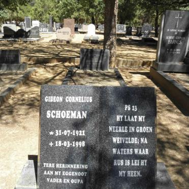SCHOEMAN Gideon Cornelius 1921-1998