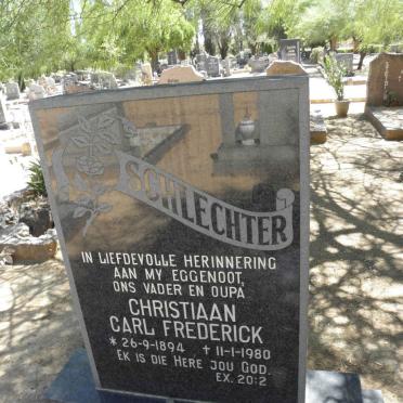 SCHLECHTER Christiaan Carl Frederick 1894-1980