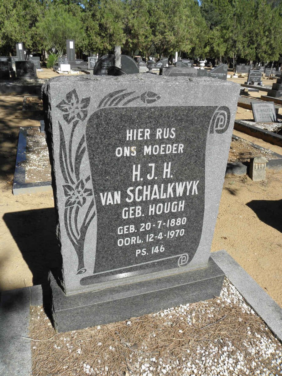 SCHALKWYK H.J.H., van nee HOUGH 1880-1970