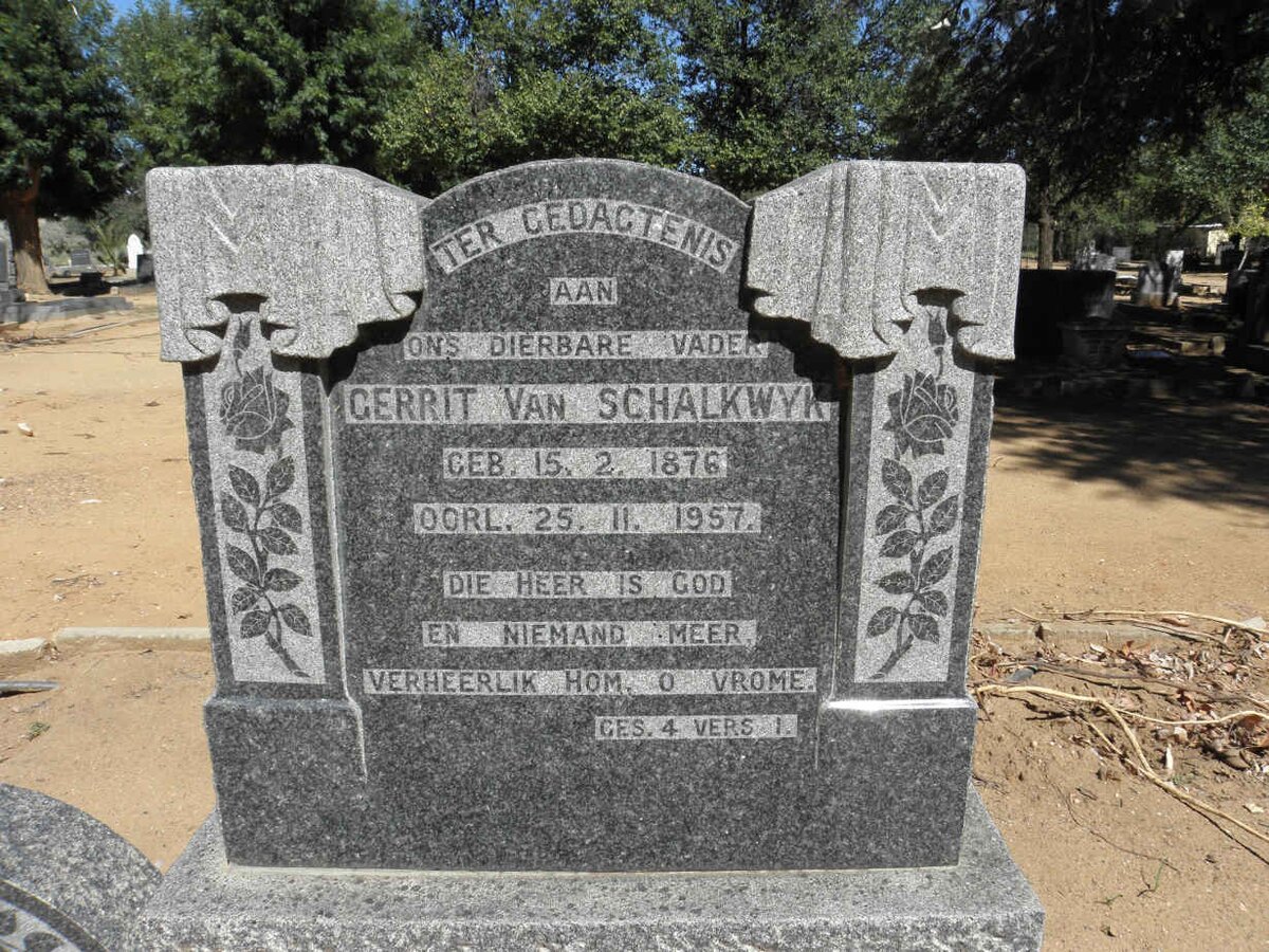 SCHALKWYK Gerrit, van 1876-1957