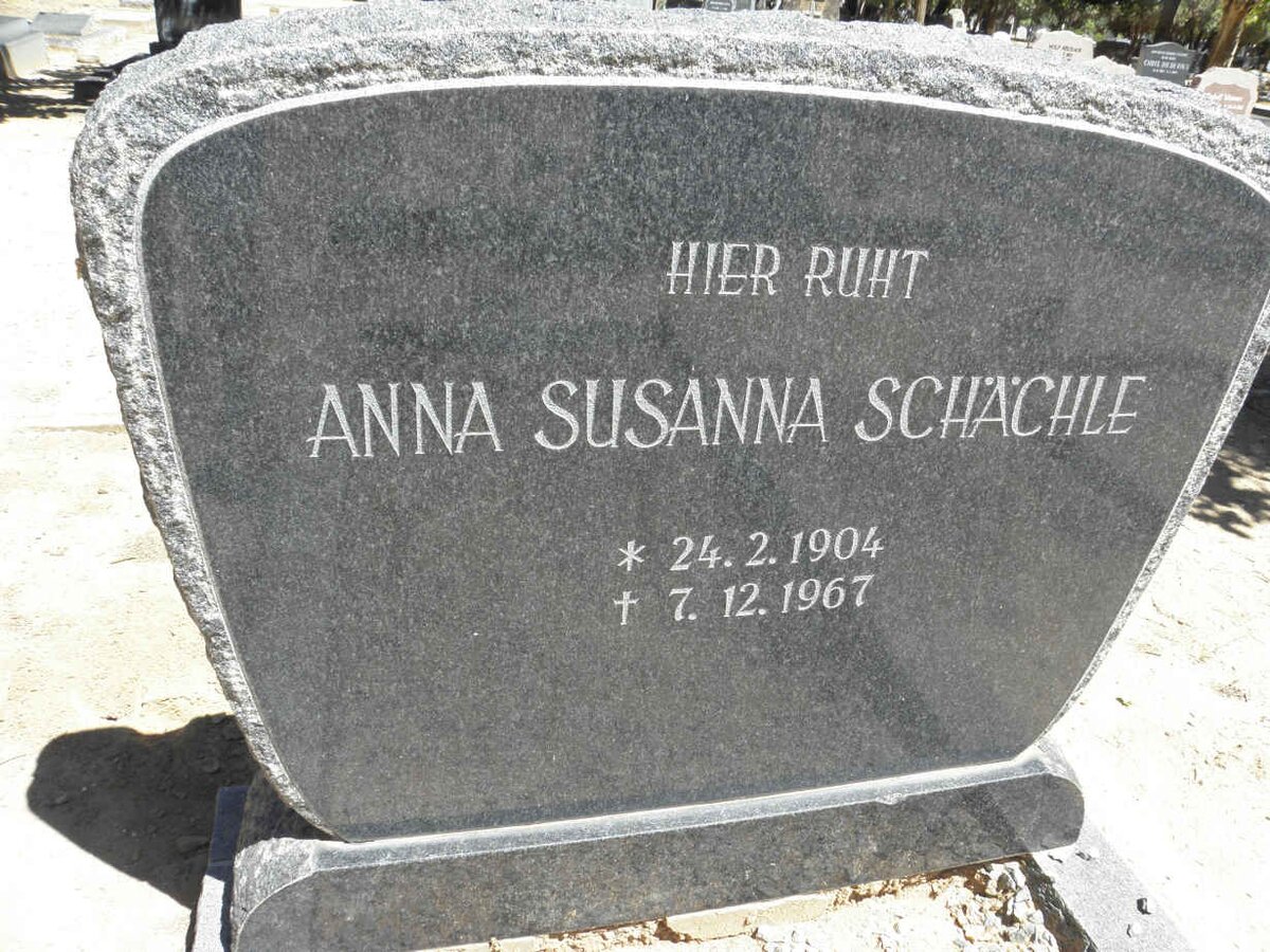 SCHÄCHLE Anna Susanna 1904-1967
