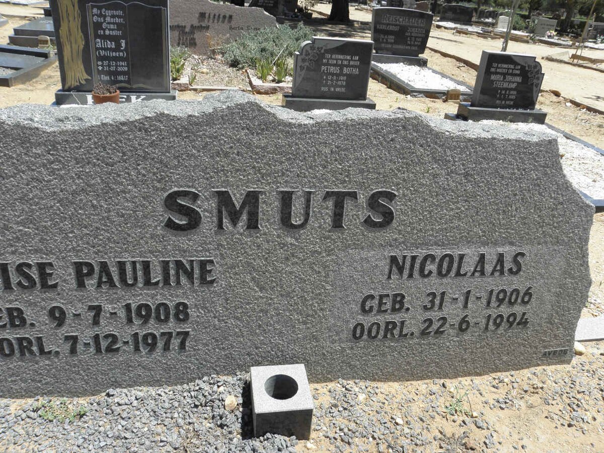 SMUTS Nicolaas 1906-1994 &amp; ?ise Pauline 1908-1977
