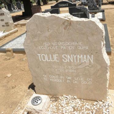 SNYMAN Tollie 1932-1984
