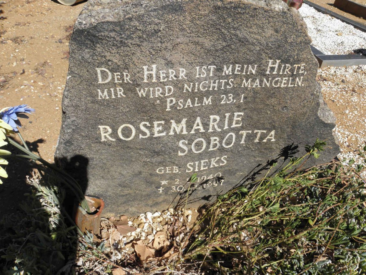 SOBOTTA Rosemarie nee SIEKS 1940-1997