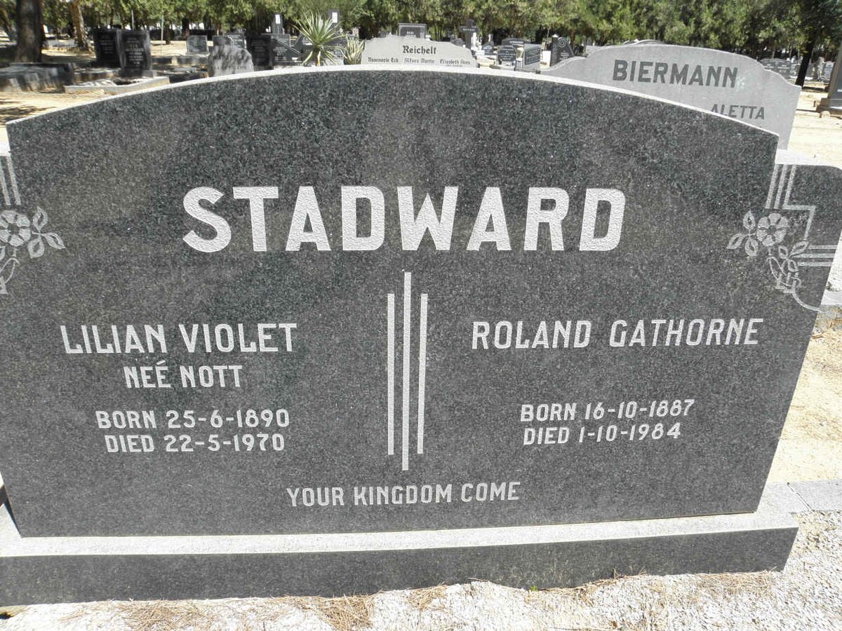 STADWARD Roland Gathorne 1887-1984 &amp; Lilian Violet NOTT 1890-1970
