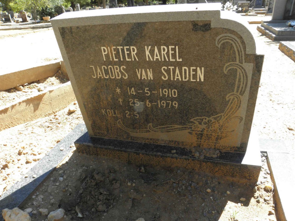 STADEN Pieter Karel Jacobs, van 1910-1979