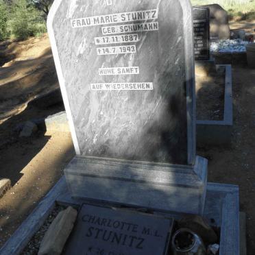 STUNITZ Marie nee SCHUMANN 1887-1943 :: STUNITZ Charlotte M.L. 1919-1992 