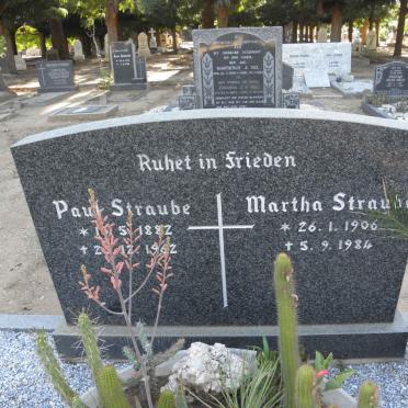 STRAUBE Paul 1882-1962 &amp; Martha 1906-1984