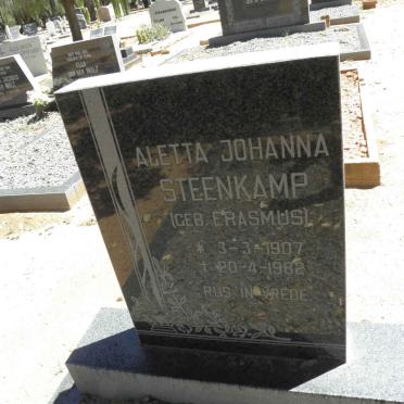 STEENKAMP Aletta Johanna nee ERASMUS 1907-1982