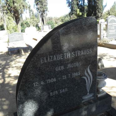 STRAUSS Elizabeth nee JACOBS 1906-1965