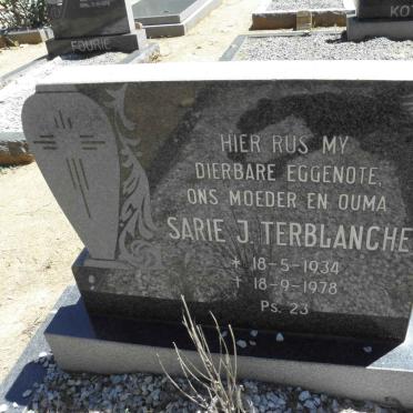 TERBLANCHE Sarie J. 1934-1978