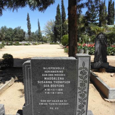 THOMPSON Magdalena Susanna nee BOOYENS 1881-1975
