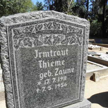 THIEME Irmtraut nee ZAUNE 1911-1956