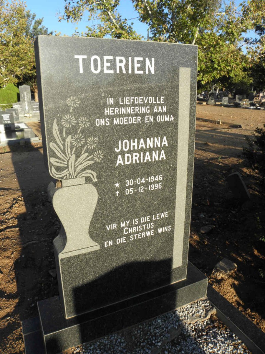 TOERIEN Johanna Adriana 1946-1996