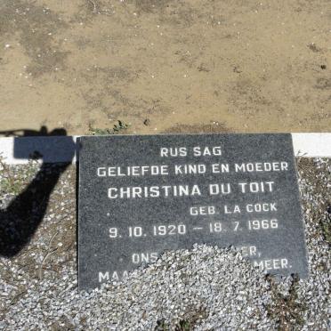 TOIT Christina, du nee LA COCK 1920-1966