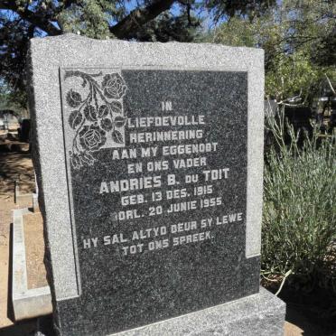 TOIT Andries B., du 1915-1955